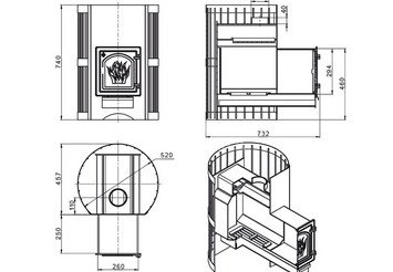 Печь банная Везувий Скиф Стандарт 22 (ДТ-4) 4