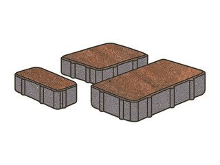 Тротуарная плитка Готика, "Новый Город Natur", 60 мм, гавана