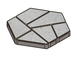 Тротуарная плитка Готика, Полигональ Premiun Gold, 893x780x80 мм, цвет Голд 22 Кристалл