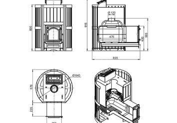 Чугунная печь для бани ЭТНА Стандарт 24 (ДТ-4С) Закрытая каменка 3