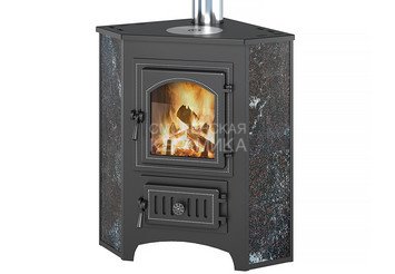Печь-Камин ВЕЗУВИЙ ПК-01 (220) угловой, амфиболит с конфоркой 9 кВт (150 м3) Ø 115мм 1