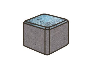 Гранитная тротуарная плитка Готика, Куб Granite FINO, 100x100x100, Азул Бахия