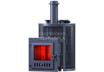Печь чугунная для бани Технолит AVANGARD ЗК 25 (М) Ураган круглая сетка 1