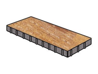 Тротуарная плитка Готика, "Плита Natur", 700x350x100 мм, терракота