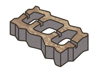 Тротуарная плитка Готика, "Газонная решетка Natur", 80 мм, танго