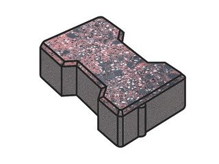 Гранитная тротуарная плитка Готика, Катушка Granite FINO, 60 мм, Дымовский