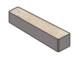 Тротуарная плитка Готика, "Ригель Natur", 80 мм, монохром