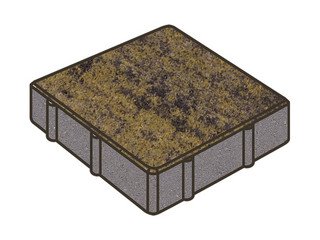 Тротуарная плитка Готика, "Квадрат Natur", 300x300x50 мм, лимончелло