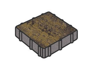 Тротуарная плитка Готика, "Квадрат Natur", 600x600x100 мм, лимончелло