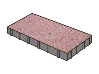 Гранитная тротуарная плитка Готика, Плита Granite FINO, 600x200x100, Травертин