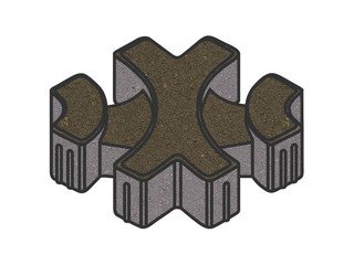 Тротуарная плитка Готика, "Эко-фантазия Profi", 80 мм, темно-серый