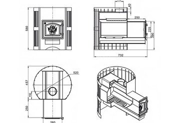 Печь банная Везувий Скиф Стандарт 12 (ДТ-3) 3