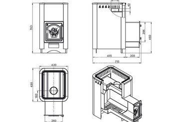 Печь банная Везувий Русичъ Антрацит 22 (ДТ-4) 4