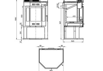 Печь-Камин ASTON 12 кВт (200 м3) Призматик с плитой (Амфиболит) 5