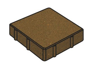 Тротуарная плитка Готика, "Квадрат Profi", 200x200x60 мм, желтый