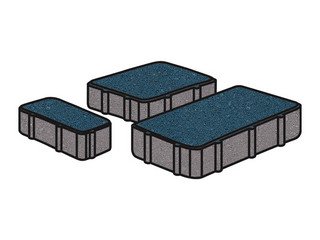 Тротуарная плитка Готика, "Новый Город Profi", 60 мм, синий