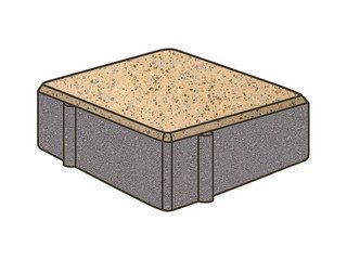 Гранитная тротуарная плитка Готика, Квадрат Granite FINO, 150x150x80, Жельтау