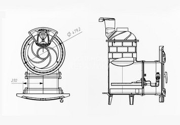 Печь банная «Атмосфера L» Россо Леванто ламель+сетка с газовой горелкой 5