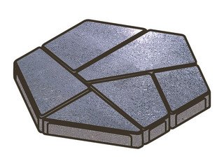 Гранитная тротуарная плитка Готика, Полигональ Granite FINO, 80 мм, Амфиболит