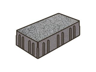 Гранитная тротуарная плитка Готика, Скада Granite FINO, 225x150x100, Белла Уайт