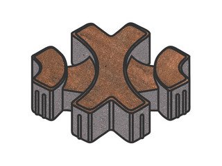 Тротуарная плитка Готика, "Эко-фантазия Natur", 80 мм, гавана