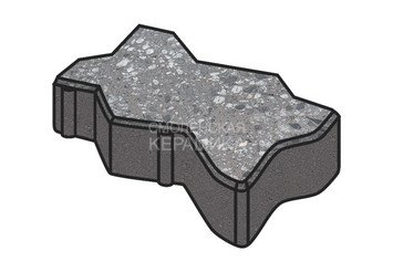 Гранитная тротуарная плитка Готика, Зигзаг/Волна Granite FINO, 60 мм, Галенит 1