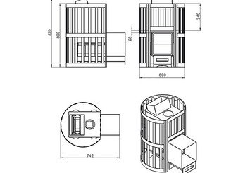 Печь чугунная для бани Везувий Ураган Ковка 16 (271) 3