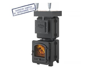 Печь для бани Эверест "Легкий пар Профи" под обкладку Б/В (закрытая каменка из нерж. стали)