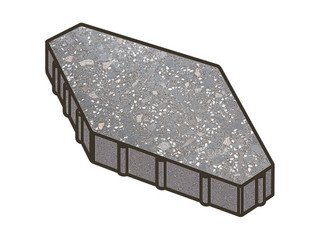 Гранитная тротуарная плитка Готика, Зарядье Granite FINO, 600x400x100, Ильменит