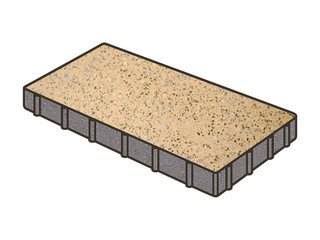 Гранитная тротуарная плитка Готика, Плита Granite FINO, 800x400x80, Жельтау