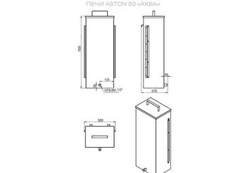 Печь для бани ASTON 20 стекло АКВА 5