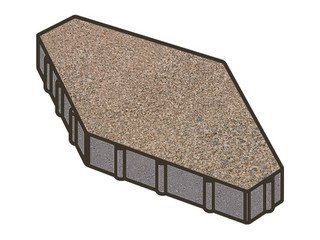 Тротуарная плитка Готика, Зарядье Premium Gold, 600x400x100 мм, цвет Голд 5