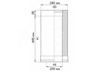 Сэндвич 0,5 м (AISI 430/0,5мм + нерж.) Ф200х280, Ferrum GS 30-50 2