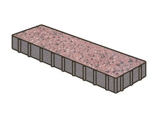 Гранитная тротуарная плитка Готика, Плита Granite FINO, 500x125x100, Ладожский