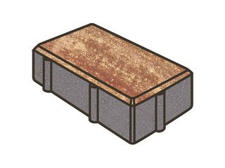 Тротуарная плитка Готика, "Брусчатка Natur", 200x100x80 мм, клинкер