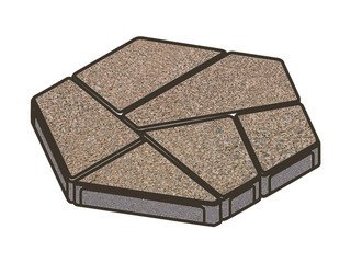 Тротуарная плитка Готика, Полигональ Premiun Gold, 893x780x80 мм, цвет Голд 5