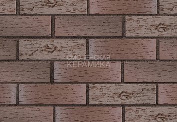 Клинкер фасадный ЛСР «Брюгге» темно-терракотовый флэш береста 3