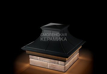 Колпак Zking Monblan Premium 385х385 с подсветкой на 1,5 кирпича черный 4