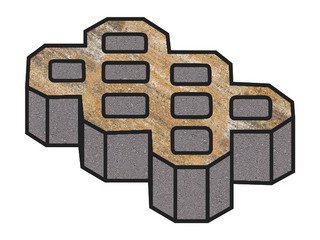 Тротуарная плитка Готика, "Экопарковка Natur", 100 мм, альпин