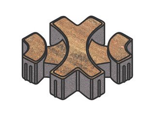 Тротуарная плитка Готика, "Эко-фантазия Natur", 80 мм, марс