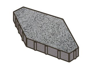 Гранитная тротуарная плитка Готика, Зарядье Granite FINO, 600x400x100, Белла Уайт