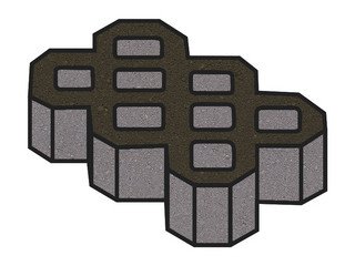 Тротуарная плитка Готика, "Экопарковка Profi", 100 мм, суперчерный