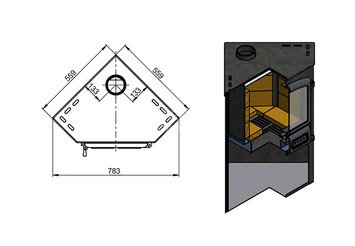 Камин ЭТНА (БКД) угловой 