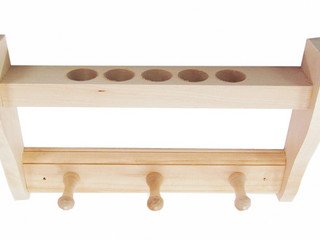 Полка банная д/масла 5 отверст. с вешалкой 3-х рожковой СК М-51