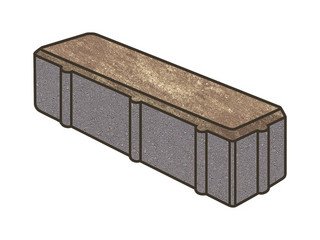 Тротуарная плитка Готика, "Брусок Natur", 80 мм, танго