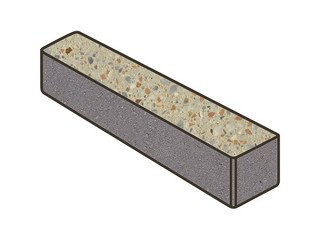 Гранитная тротуарная плитка Готика, Ригель Granite FINO, 360x80x100, Зарф