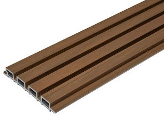 Фасадная (стеновая) реечная панель CM WALL, 219х26х3000 мм, TEAK (Тик)