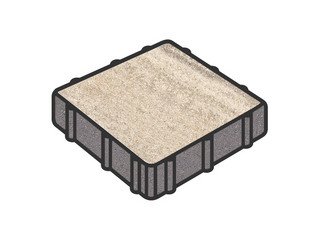 Тротуарная плитка Готика, "Квадрат Natur", 500x500x80 мм, монохром