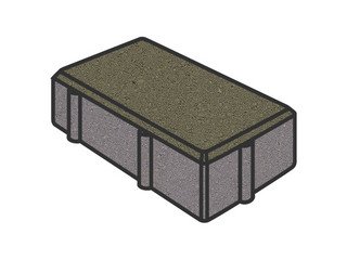 Тротуарная плитка Готика, "Брусчатка Profi", 200x100x60 мм, серый